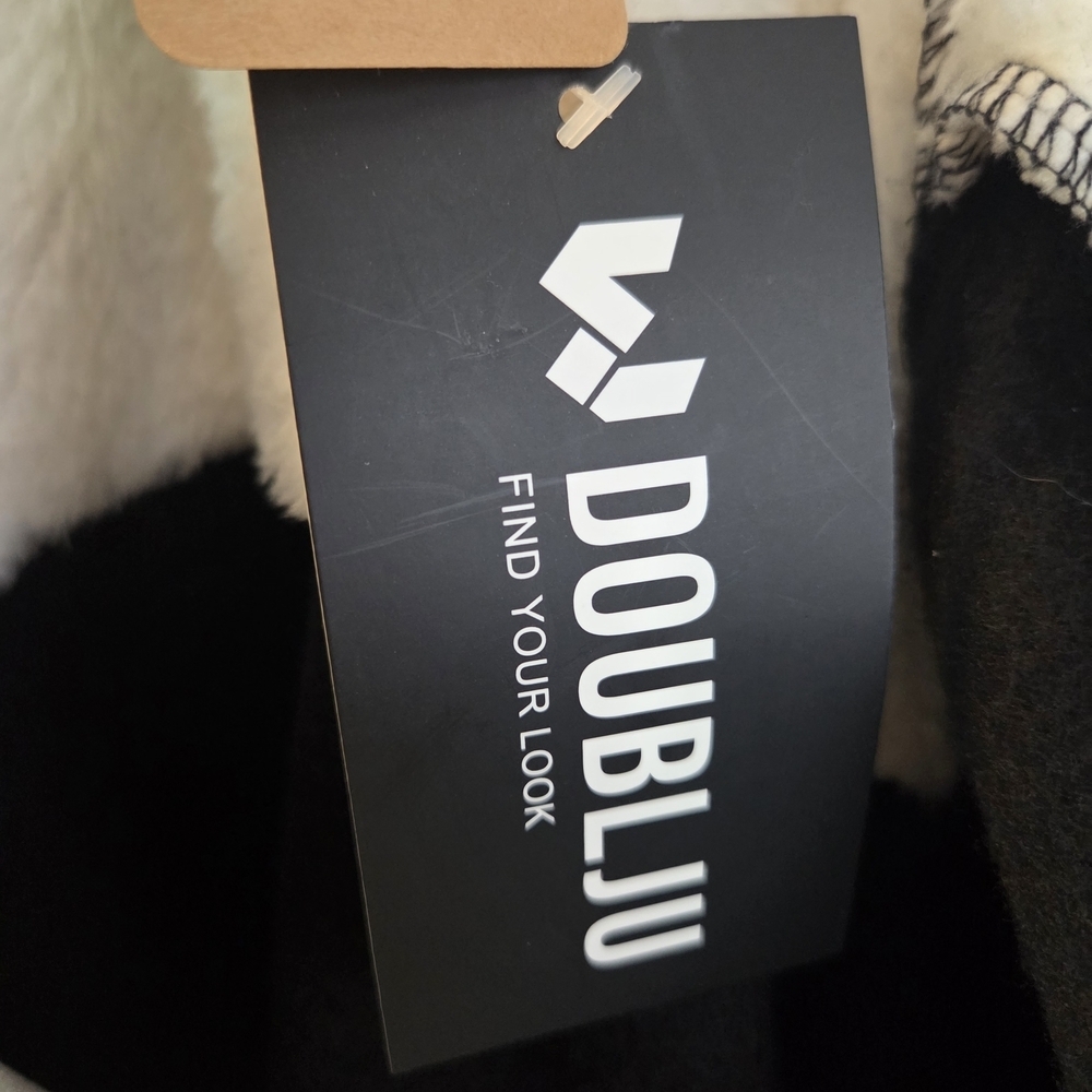 Doublju Black and White Sherpa Lined Jacket - Picture 7 of 7